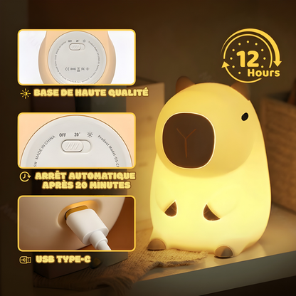 Veilleuse spongieuse Capybara - Lilubu - Cadeau parfait 🎁